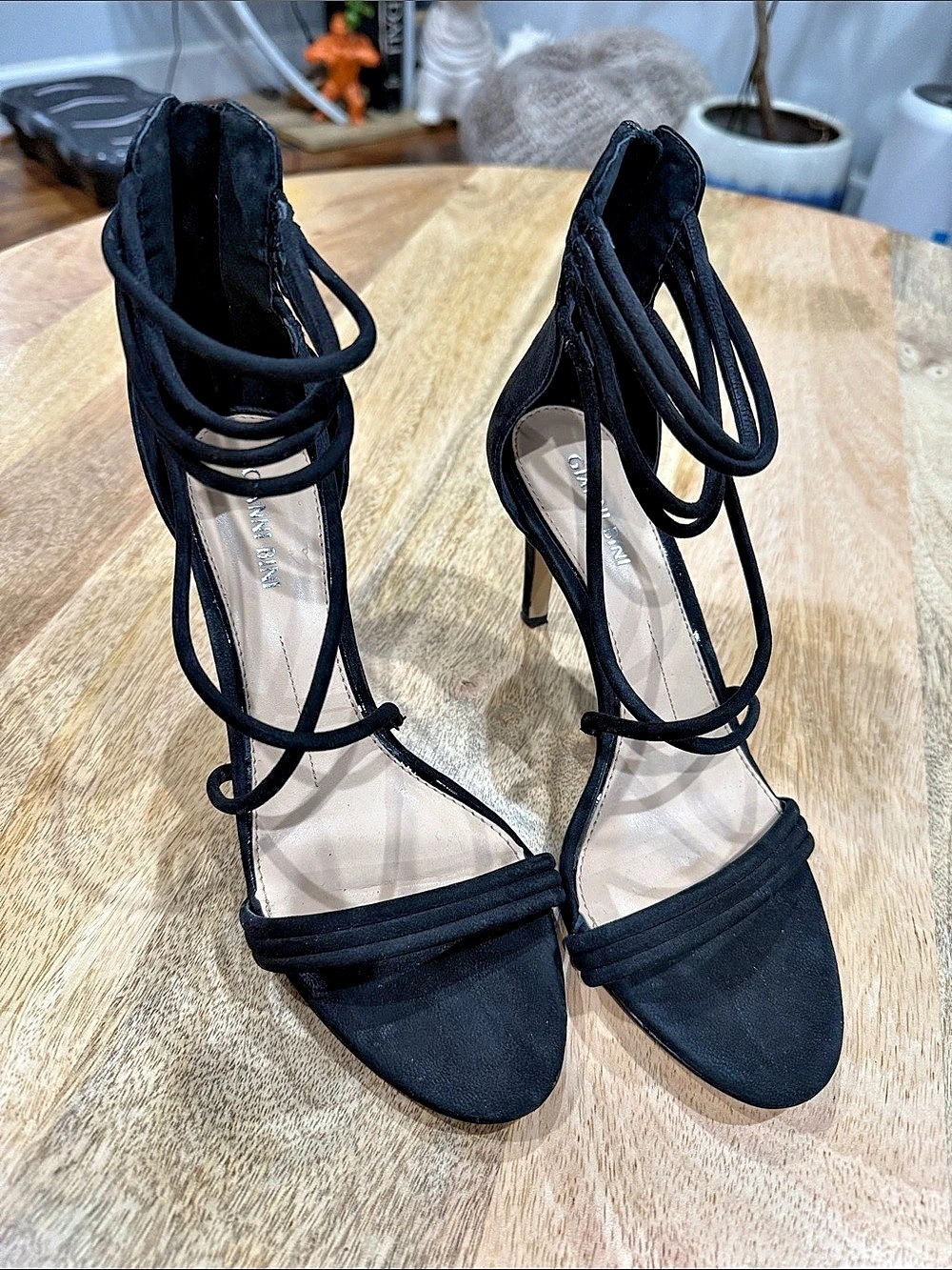 Gianni Bini Black Lace-Up Heels US 8M